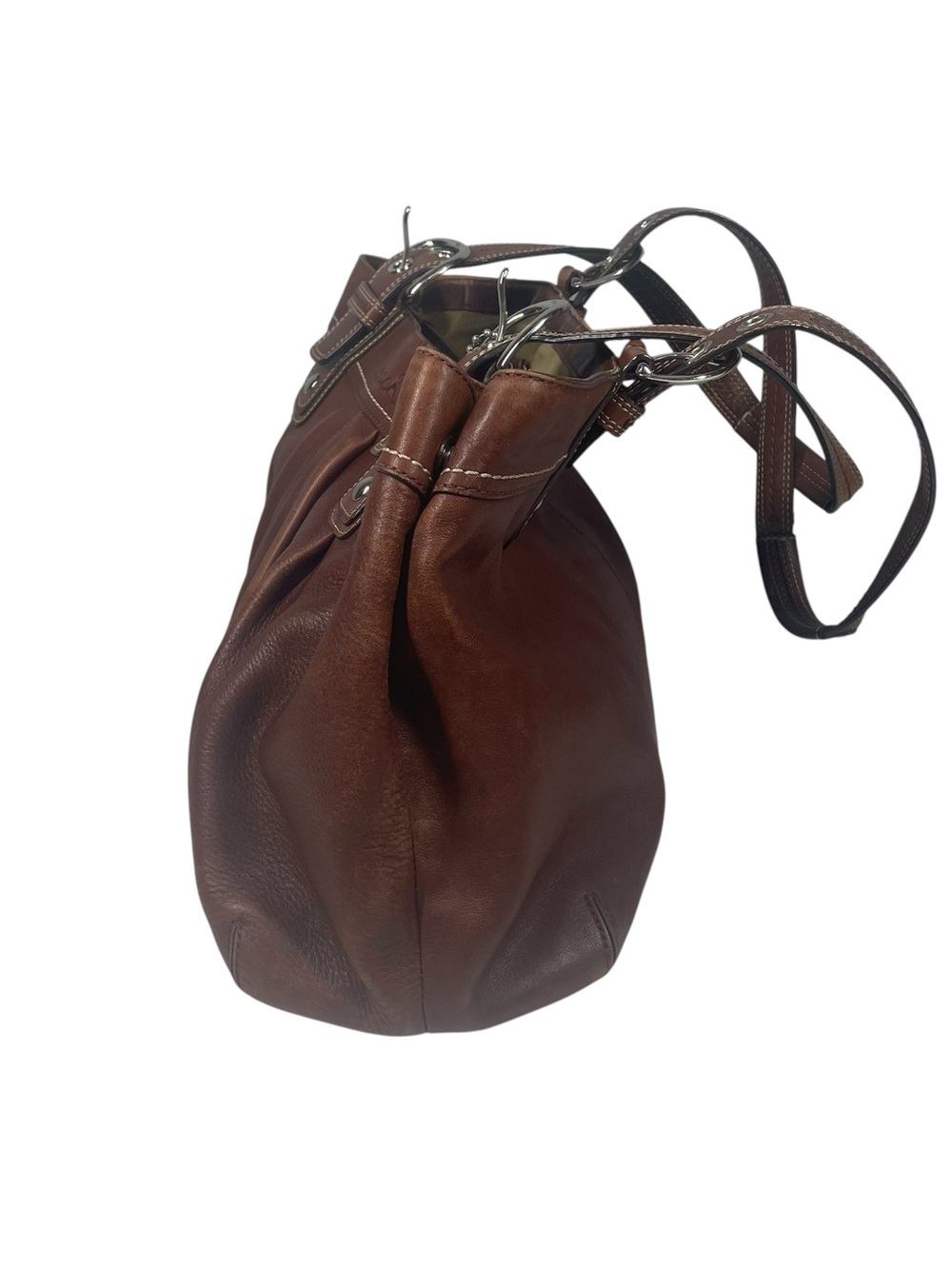 Coach Vintage Soho Pleated Leather Tote Shoulder Bag Purse Handbag Brown F13733 - Picture 4 of 11
